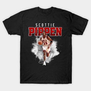 Scottie Pippen Basketball Legend Signature Vintage Retro 80s 90s Bootleg Rap Style T-Shirt